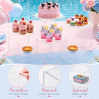 6 Pcs Food Risers for Display Party Buffet Riser Clear(4",4",5",6",7",8") in Clear, alternate view 4