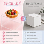 6 Pcs Food Risers for Display Party Buffet Riser Clear(4",4",5",6",7",8") in Clear, alternate view 5