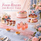 6 Pcs Food Risers for Display Party Buffet Riser Clear(4",4",5",6",7",8") in Clear, alternate view 6