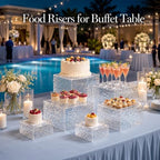 6 Pcs Food Risers for Display Party Buffet Riser Glacier(4",4",5",6",7",8") in Glacier, alternate view 2