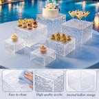 6 Pcs Food Risers for Display Party Buffet Riser Glacier(4",4",5",6",7",8") in Glacier, alternate view 4