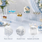6 Pcs Food Risers for Display Party Buffet Riser Glacier(4",4",5",6",7",8") in Glacier, alternate view 5