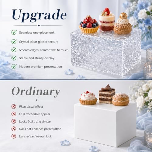 6 Pcs Food Risers for Display Party Buffet Riser Glacier(4",4",5",6",7",8") in Glacier, alternate view 6