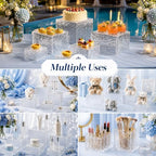 6 Pcs Food Risers for Display Party Buffet Riser Glacier(4",4",5",6",7",8") in Glacier, alternate view 7