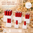 6 Pcs Food Risers for Display Party Buffet Riser White(4",4",5",6",7",8") in White, alternate view 3