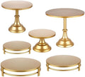 6 Pcs Gold Cake Stand Set Metal Dessert Table Display Holder in Gold