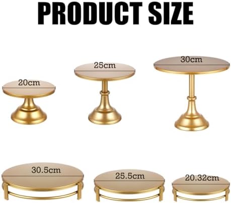 6 Pcs Gold Cake Stand Set Metal Dessert Table Display Holder in Gold, alternate view 4