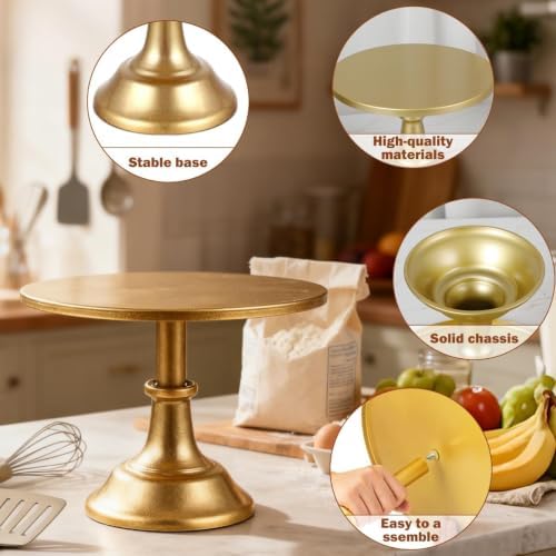 6 Pcs Gold Cake Stand Set Metal Dessert Table Display Holder in Gold, alternate view 5