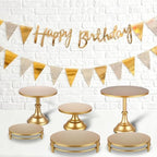6 Pcs Gold Cake Stand Set Metal Dessert Table Display Holder in Gold, alternate view 6