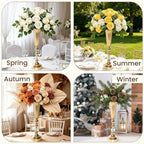 6 Pcs Gold Wedding Centerpieces for Tables Bulk, Tall Flower Trumpet Vases for Centerpieces, Metal Centerpiece, alternate