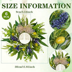6 PCS Green Eucalyptus Olive Swag Wreaths for Pillars Spring Summer Greenery Kitchen Cabinet Wreaths Mini Green, alternate