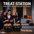 6 Pcs Halloween Cauldron - 10inch Witch Plastic Cauldron bowl Black, For Halloween Décor, alternate view 5