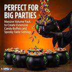 6 Pcs Halloween Cauldron - 10inch Witch Plastic Cauldron bowl Black, For Halloween Décor, alternate view 6