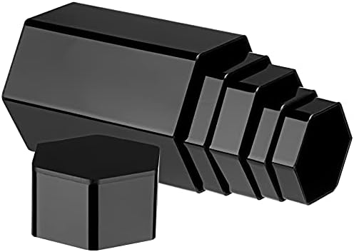 6 Pcs Hexagonal Jewelry Display Risers Acrylic Stands, Black in Rainbow, alternate view 3