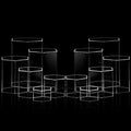 6 Pcs Hexagonal Jewelry Display Risers Acrylic Stands, Clear in Clear