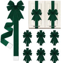 6 Pcs Jade Green Velvet Christmas Cabinet Bows Ribbons for Kitchen