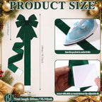 6 Pcs Jade Green Velvet Christmas Cabinet Bows Ribbons for Kitchen, alternate view 2