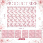 6 Pcs Lace Cocktail Tablecloth 32"x43" for Round Table, Rose Pink, alternate view 2