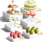 6 Pcs Large Buffet Risers Display Stands Set 7" to 12"- Acrylic Food & Dessert Table Display Stand Shelf for