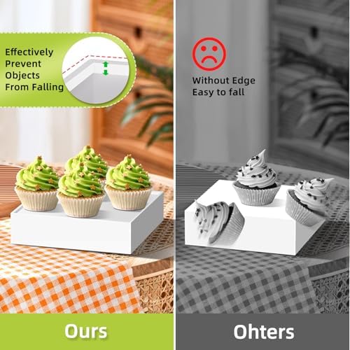 6 Pcs Large Buffet Risers Display Stands Set 7" to 12"- Acrylic Food & Dessert Table Display Stand Shelf for, alternate view