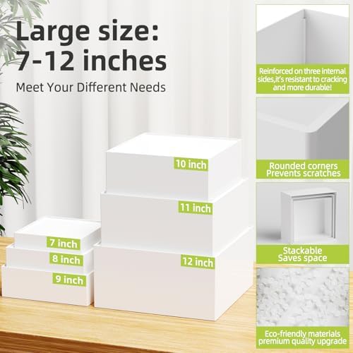 6 Pcs Large Buffet Risers Display Stands Set 7" to 12"- Acrylic Food & Dessert Table Display Stand Shelf for, alternate view