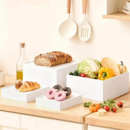 6 Pcs Large Buffet Risers Display Stands Set 7" to 12"- Acrylic Food & Dessert Table Display Stand Shelf for, alternate view