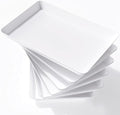 6 Pcs Large Serving Tray for Party, 15" x 10" Food Serving Platter in White