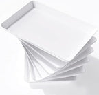 6 Pcs Large Serving Tray for Party, 15" x 10" Food Serving Platter in White