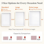 6 Pcs Large Serving Tray for Party, 15" x 10" Food Serving Platter in White, alternate view 4