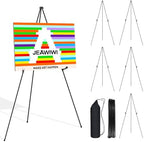 6 Pcs Lifhtweight Easel Stand, 66 Inch, Black, with Portable Bags in Black
