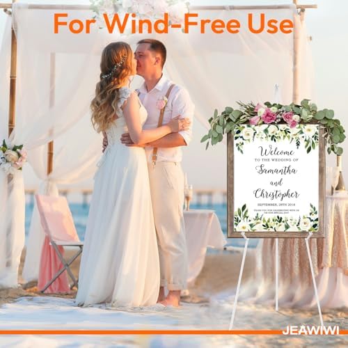 6 Pcs Lightweight Easel Stand, 66 Inch, White, with Portable Bags in White, alternate view 7