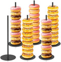6 Pcs Metal Donut Display Stand Tower for Dessert Table, Black in Black