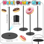 6 Pcs Metal Donut Display Stand Tower for Dessert Table, Black in Black, alternate view 3