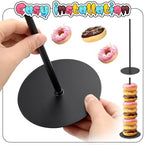 6 Pcs Metal Donut Display Stand Tower for Dessert Table, Black in Black, alternate view 4