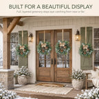 6 Pcs Mini Christmas Wreaths for Kitchen Cabinet Front Door with Bow, alternate view 2