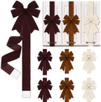 6 Pcs Multicolor Velvet Christmas Cabinet Bows Ribbons for Kitchen