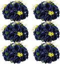 6 PCS Navy Blue Roses Flower Balls for Centerpieces in Navy Blue