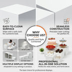 6 PCS Nesting Buffet Risers Set, 5/6/7/8/9/10 in Stackable White Display Stands for Food, Desserts, Jewellery, alternate view
