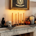 6 Pcs Orange Flameless Taper Candles with Remote, Timer, Dimmer, Battery Operated CandleSticks with Flickering, alternate