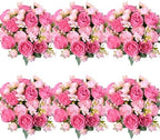6 Pcs Peonies Artificial Flowers, Pink Flowers for Centerpieces