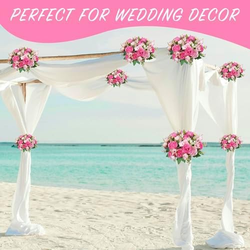 6 Pcs Peonies Artificial Flowers, Pink Flowers for Centerpieces, alternate view 5