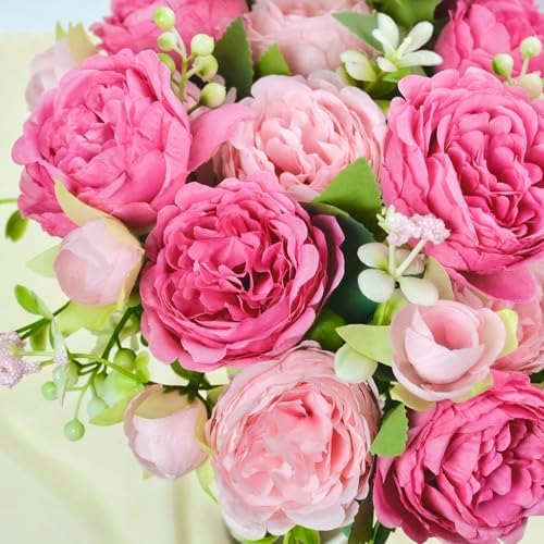 6 Pcs Peonies Artificial Flowers, Pink Flowers for Centerpieces, alternate view 6