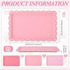 6 Pcs Pink Serving Trays Plastic Food Platters, alternate view 3