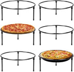 6 Pcs Pizza Stand Holder, 8.5 Inch Round Pizza Tray Riser Rack in Black, rose, moss green, burgundy, purple