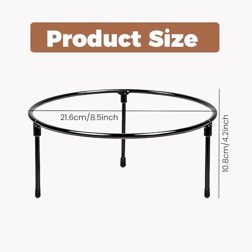 6 Pcs Pizza Stand Holder, 8.5 Inch Round Pizza Tray Riser Rack in Black, rose, moss green, burgundy, purple, alternate view 2