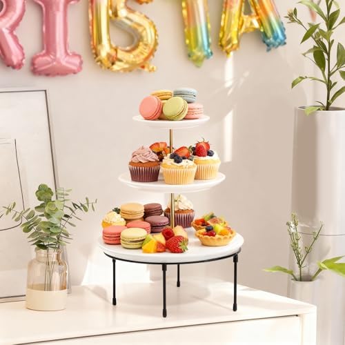 6 Pcs Pizza Stand Holder, 8.5 Inch Round Pizza Tray Riser Rack in Black, rose, moss green, burgundy, purple, alternate view 5