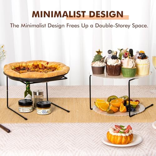 6 PCS Pizza Stand Holder, Metal Pizza Stands for Party Serving in Black, alternate view 4
