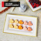 (6 Pcs) Premium White and Gold Plastic Serving Tray, Plastic Serving Platter Disposable, White Rectangle Party, alternate