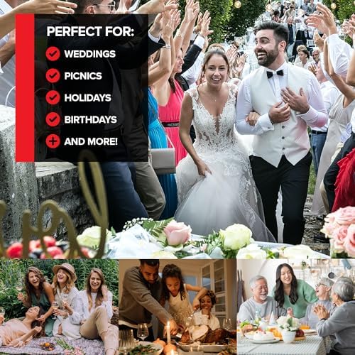(6 Pcs) Premium White and Gold Plastic Serving Tray, Plastic Serving Platter Disposable, White Rectangle Party, alternate