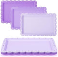 6 Pcs Purple Serving Trays Plastic Food Platters